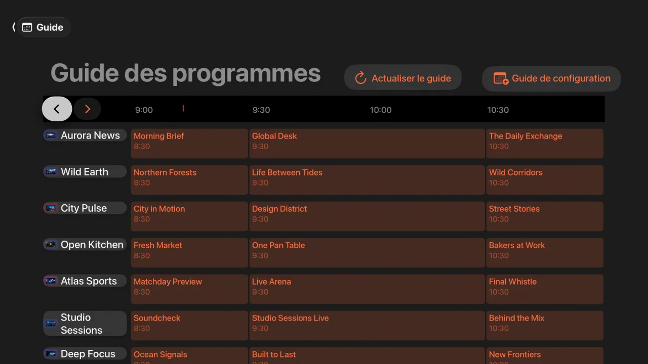 Guide XMLTV Tellyra sur Apple TV