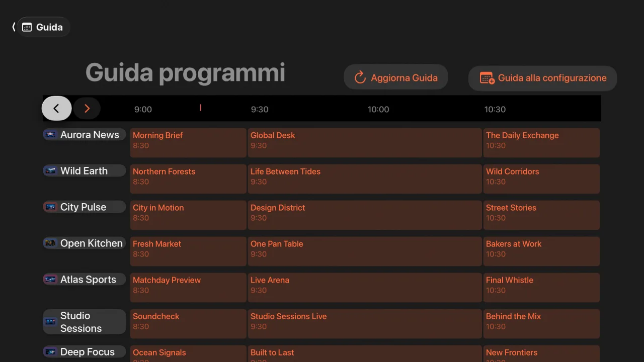 Guida XMLTV Tellyra su Apple TV