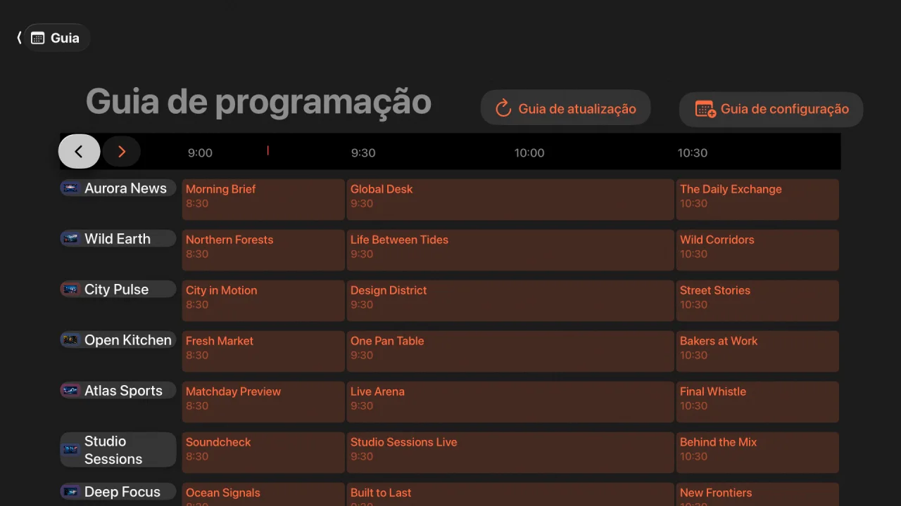 Guia XMLTV Tellyra na Apple TV